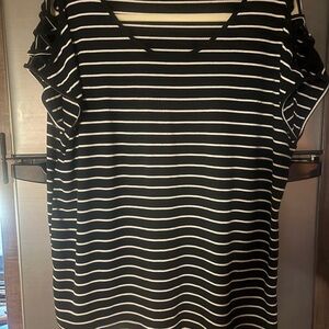 Chic Striped Black and White Blouse